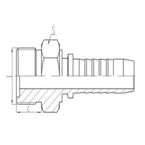 公製外（wài）螺紋平（píng）麵O形圈（quān）密封管接頭（tóu）